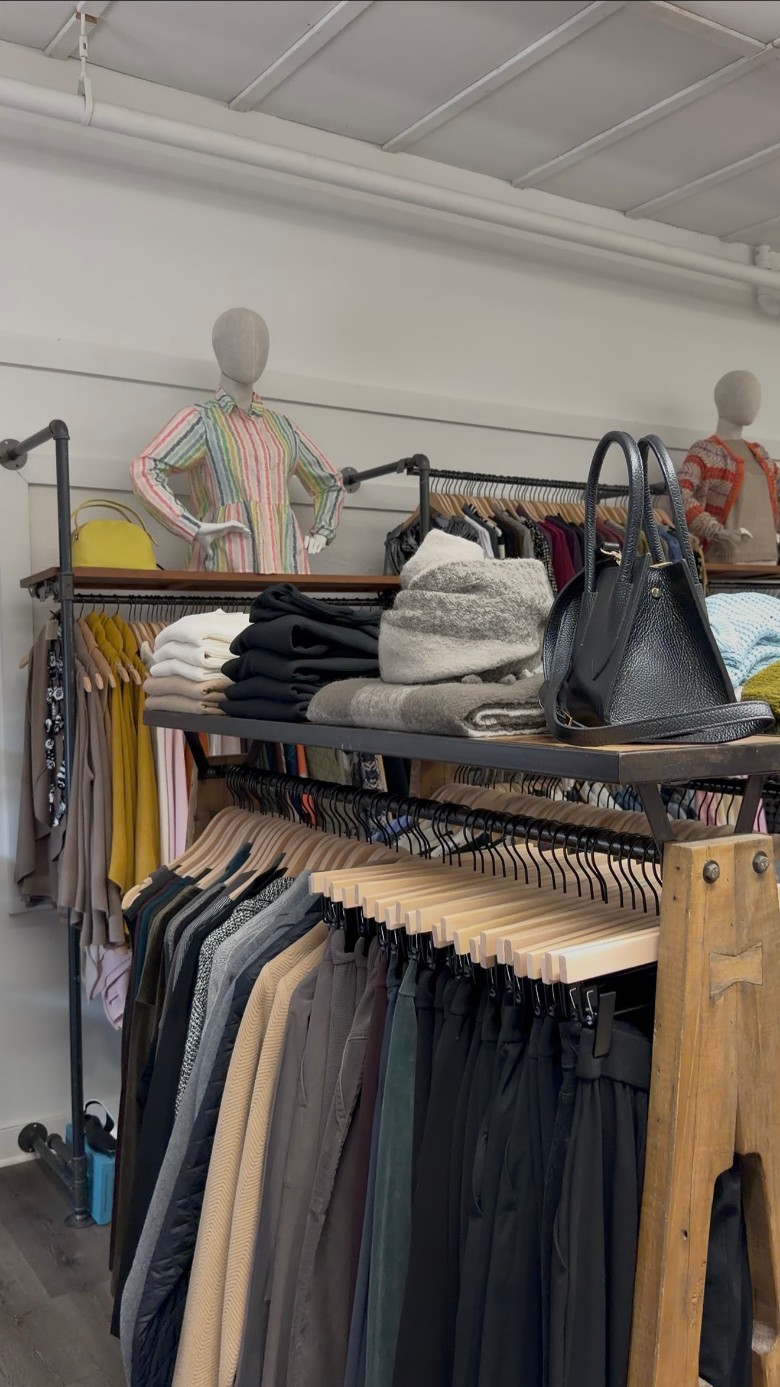 a clothing rack in a store