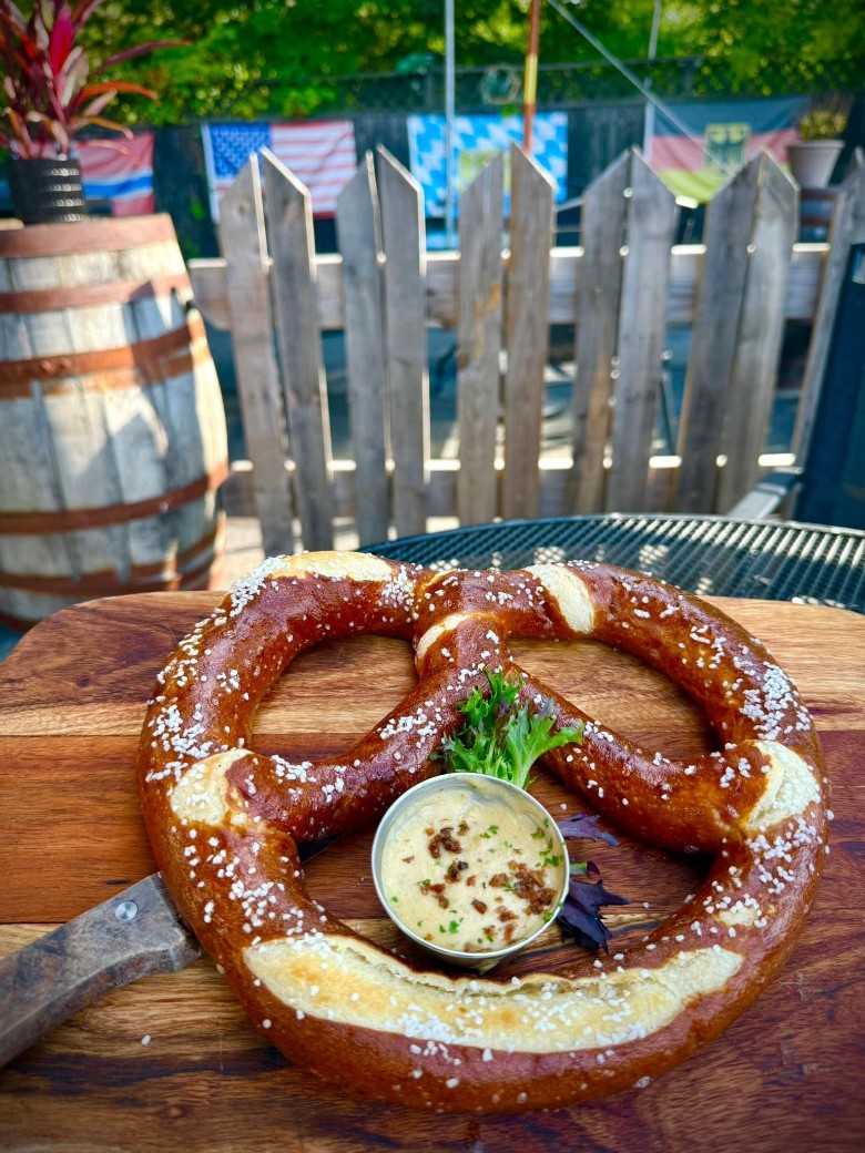 pretzel on patio