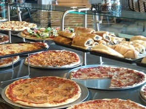 pizza on display