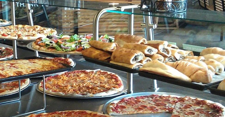 pizza on display
