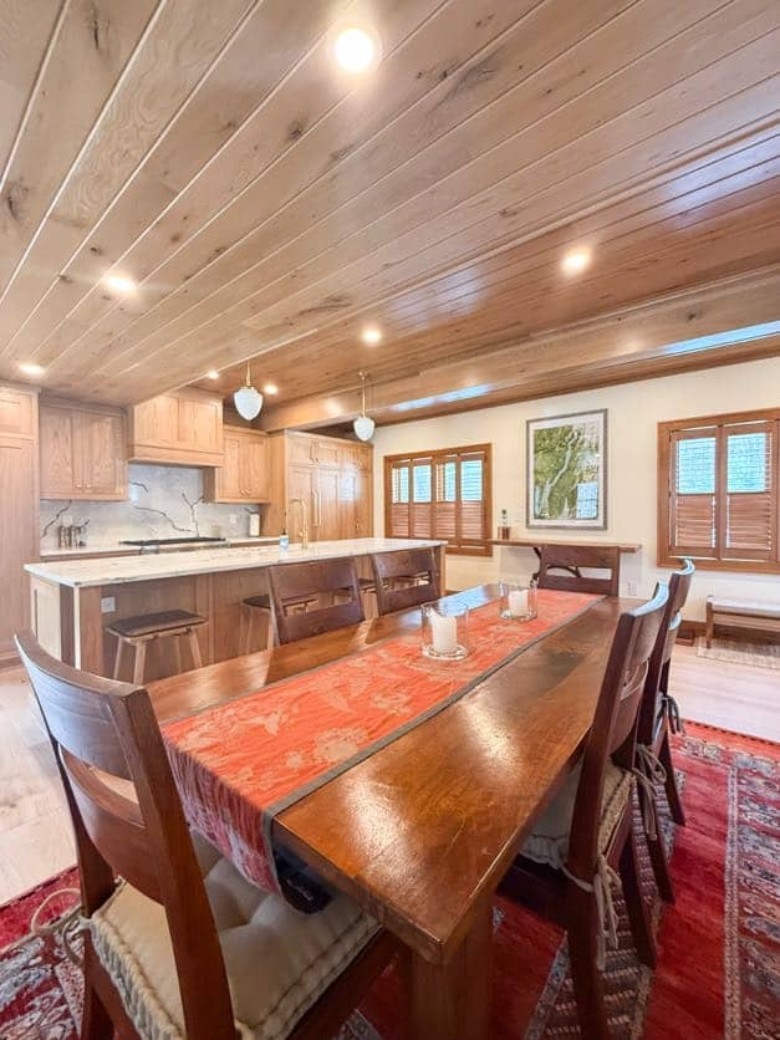 open kitchen and dining room space