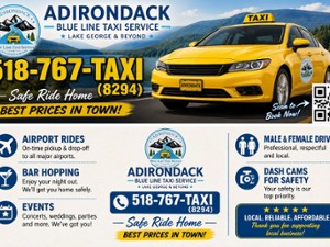 adirondack blue line taxi ad