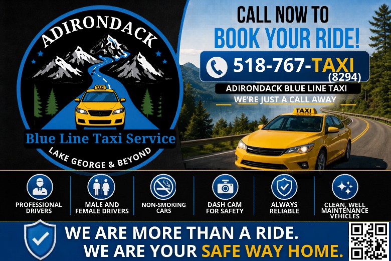 adirondack blue line taxi ad