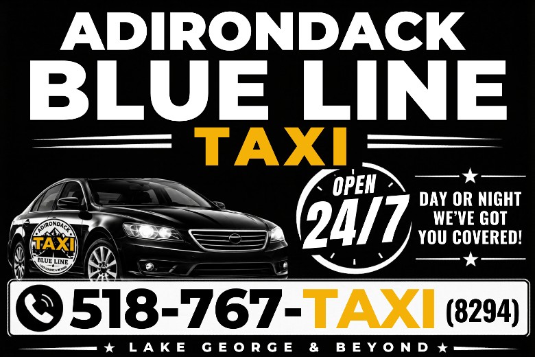 adirondack blue line taxi ad