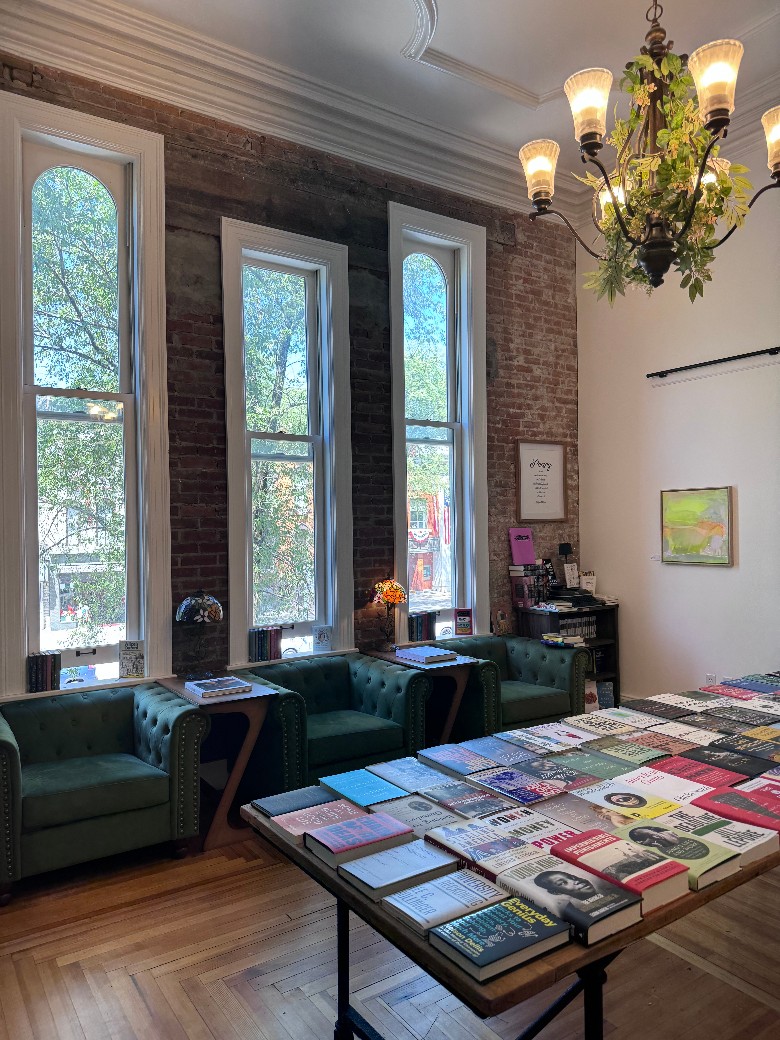 bookstore space with windows