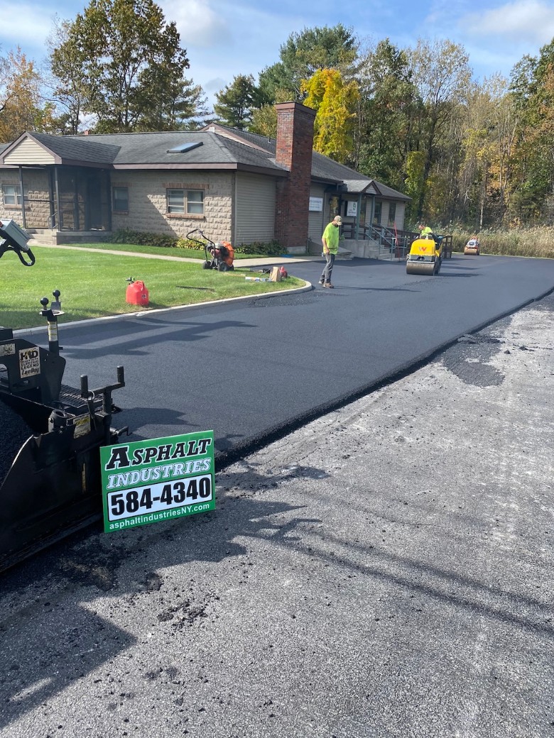a newly paved driveway