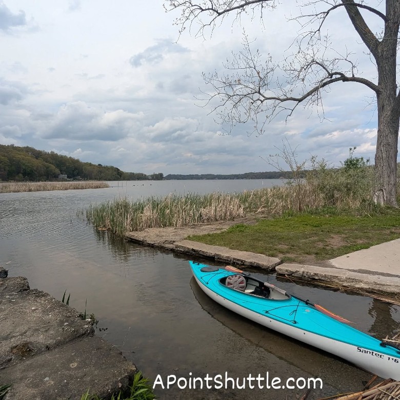 kayak prepped to enter a waterway