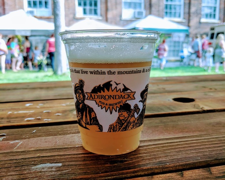 a cup of beer from Adirondack Brewery