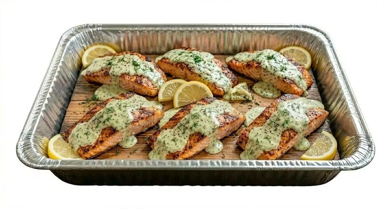 tray of salmon