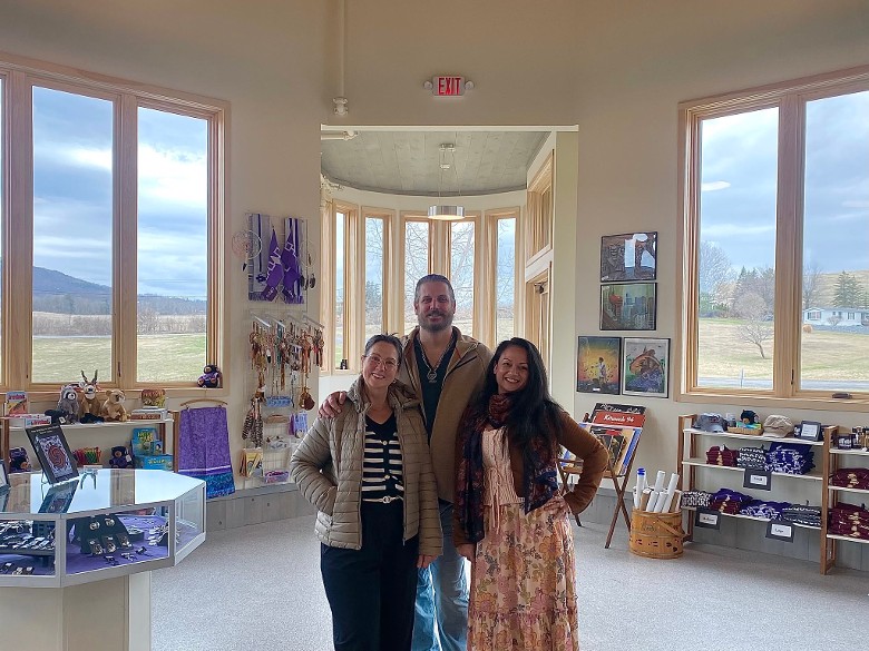 group of three in a gift shop