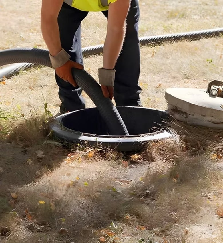 septic pumping in action