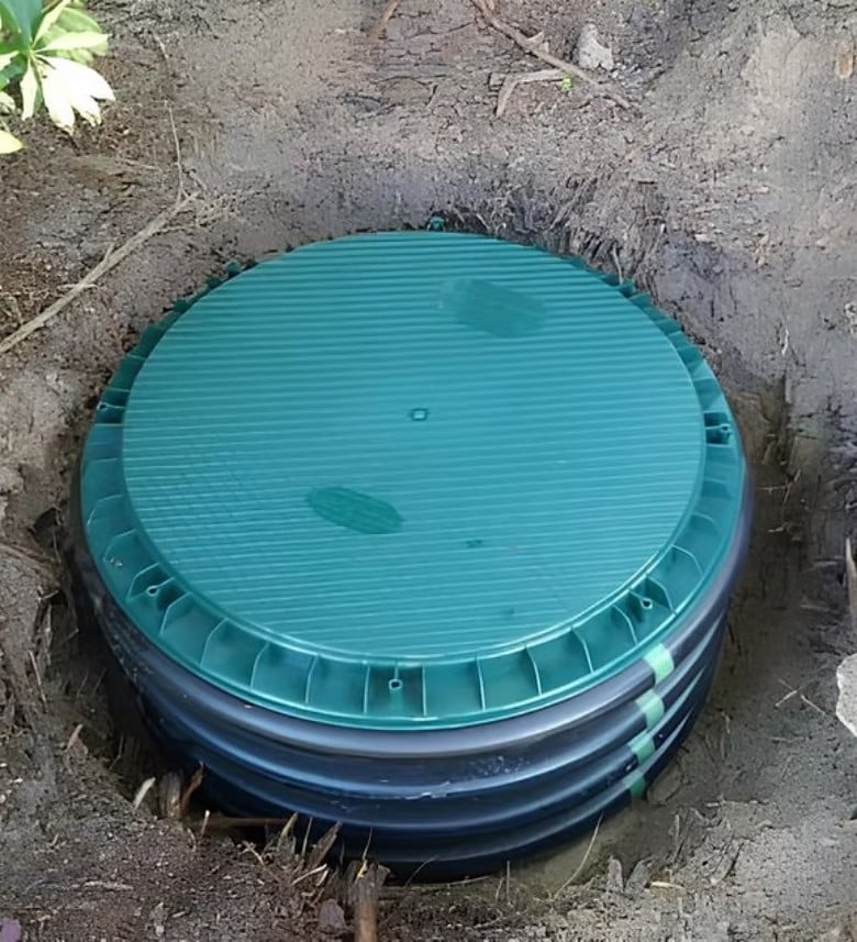 a septic pipe opening