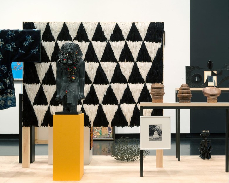 art exhibit with sculptures