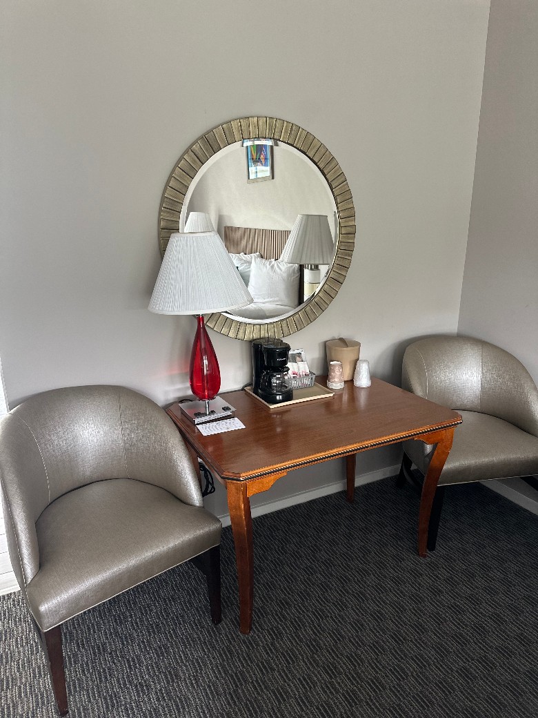 chairs in motel room