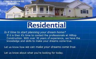 Slide about residential home building