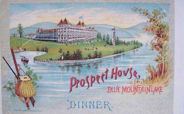 old fashioned color image of prospect house blue mountain lake