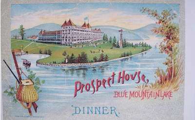 old fashioned color image of prospect house blue mountain lake