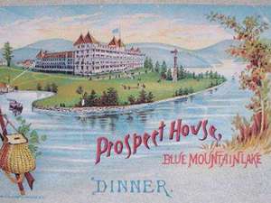 old fashioned color image of prospect house blue mountain lake