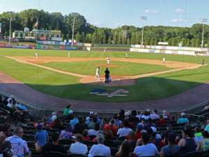 crowd watching a baseball game