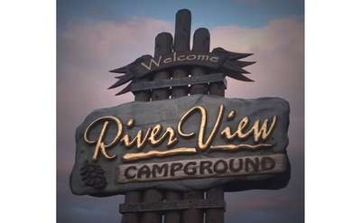 the big sign for river view campground