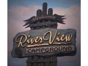 the big sign for river view campground