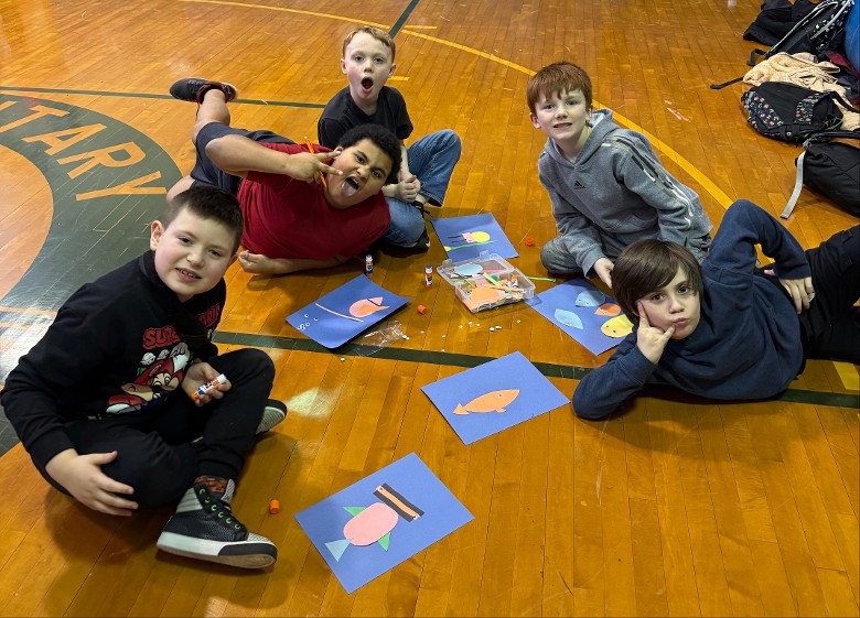 group of kids in a gym