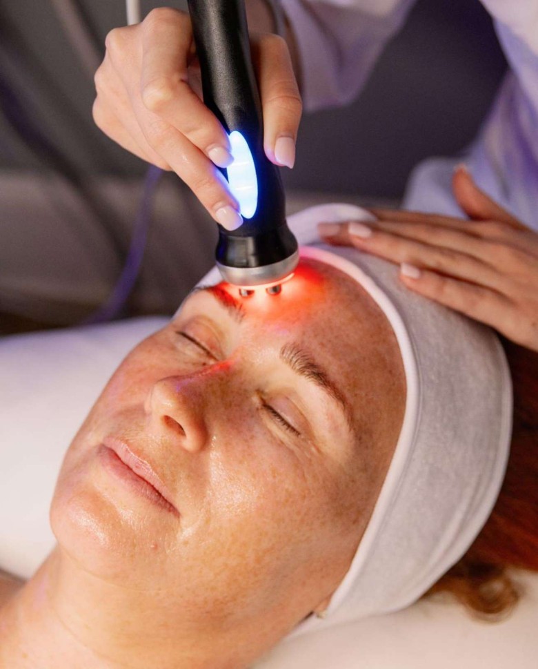 woman receiving skincare service
