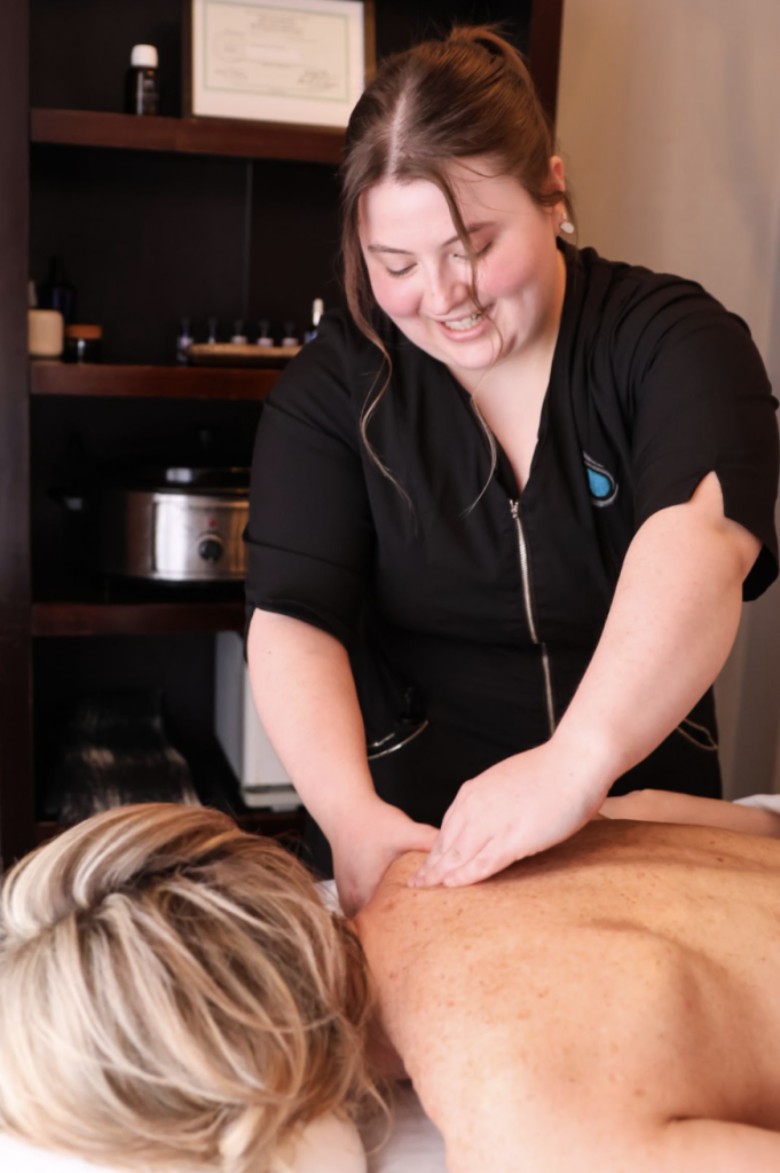 woman receiving massage