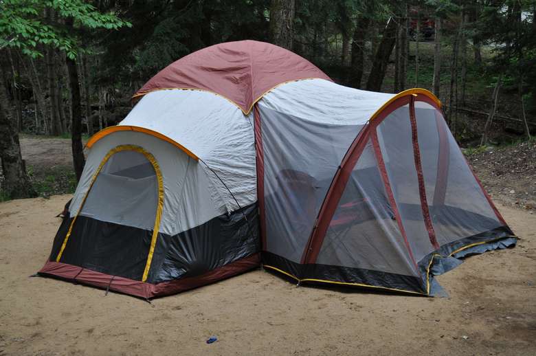 large tent on spacious tent site