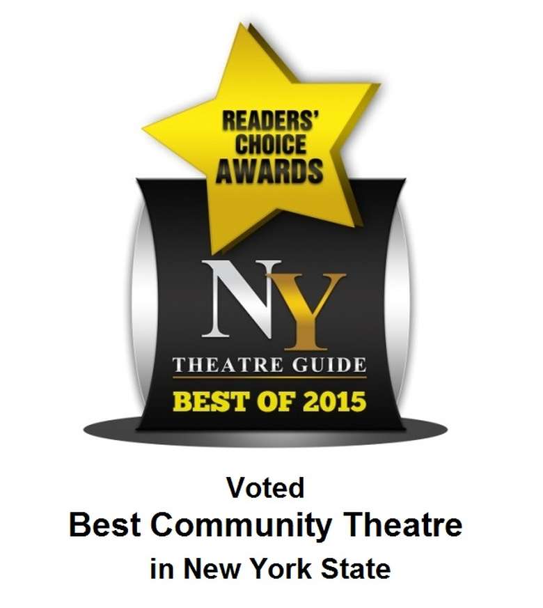NY Theatre Guide Best of 2015 logo for the readers' choice awards best community theatre in new york state