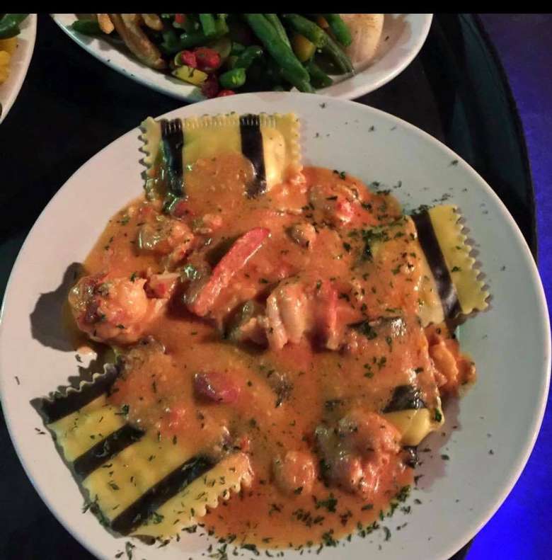 seafood ravioli on a plate