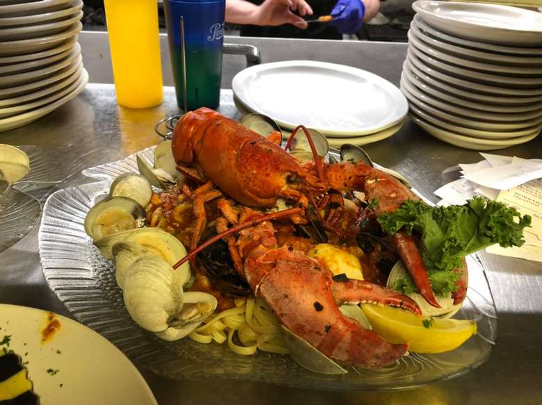 lobster and sides on a plate