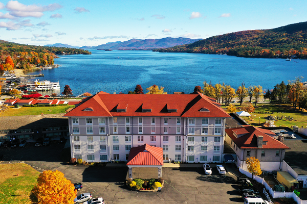 Hotel with fall mountains
