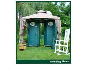 two wedding unit portable restrooms