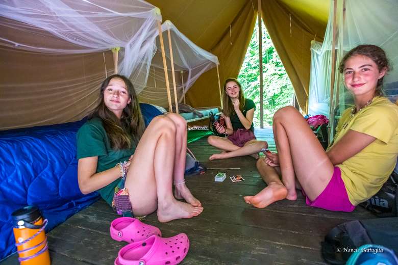 Down time after lunch in the Platform tents