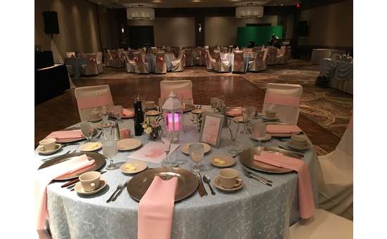 tables set up for wedding reception