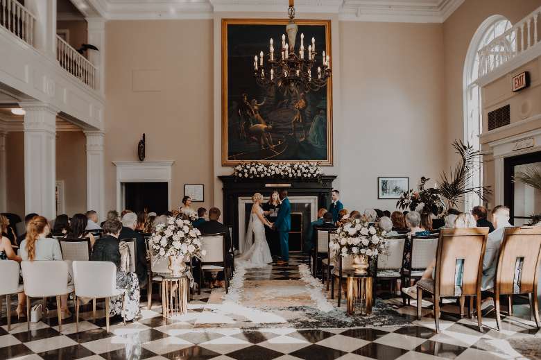 Queensbury Hotel Wedding | Lobby Ceremony