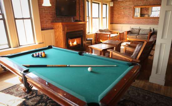 Pool table and lounge area