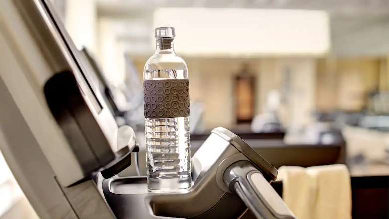 water bottle on treadmill