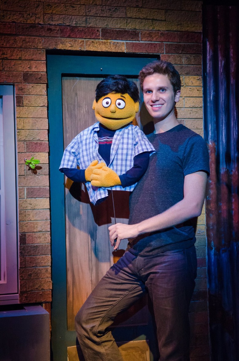 man with puppet