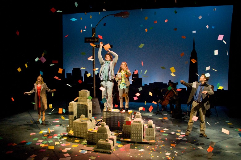 confetti and people on stage