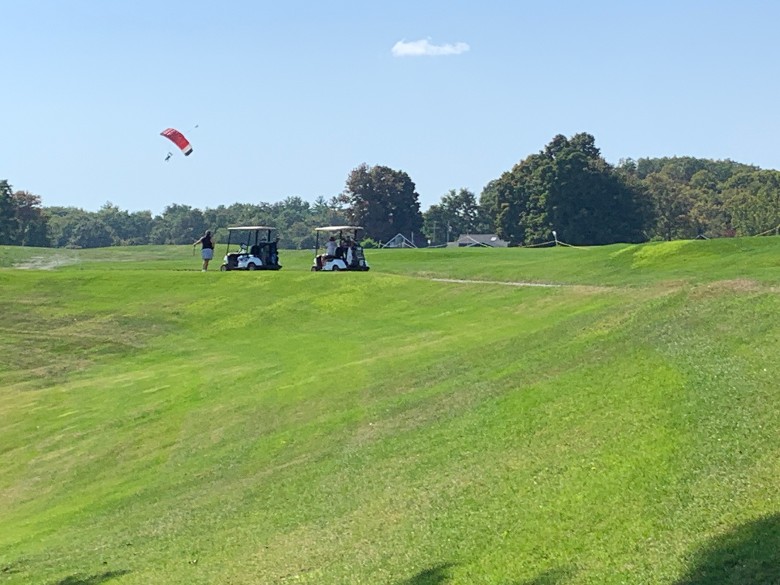 golf carts on a course