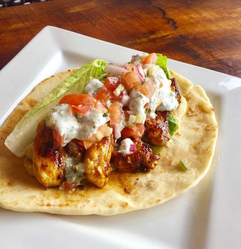 grilled chicken taco on a plate