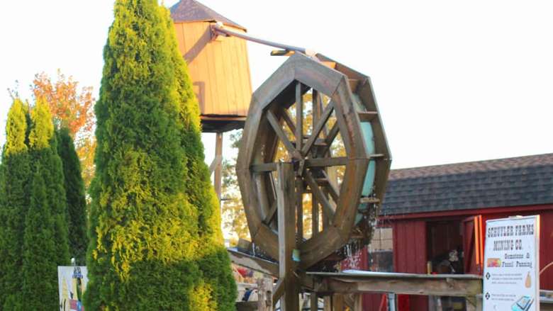 giant waterwheel for a mining area on a farm