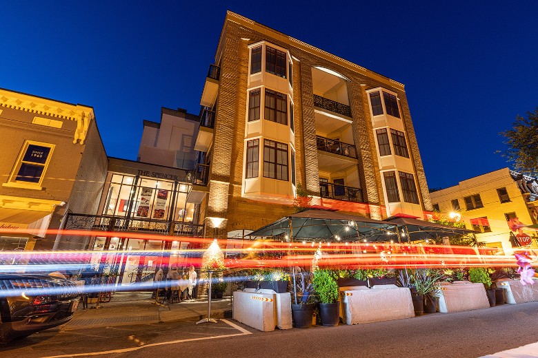 exterior of a building at night