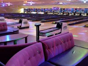 bowling alley with colorful light show
