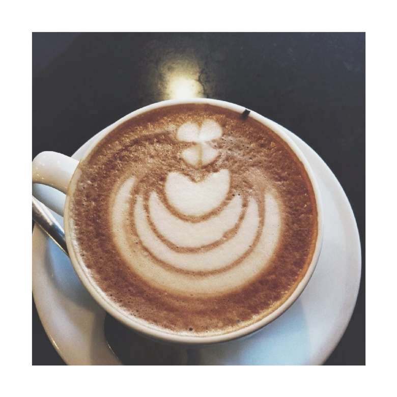 latte with a design on top