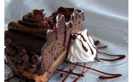 chocolate dessert with whipped cream