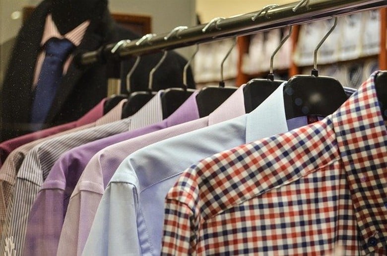 row of suit shirts