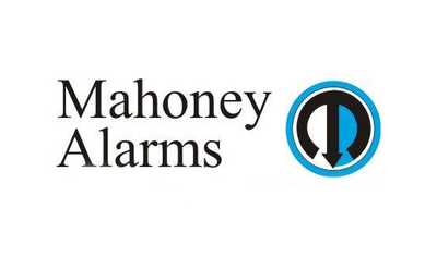 the logo for mahoney alarms